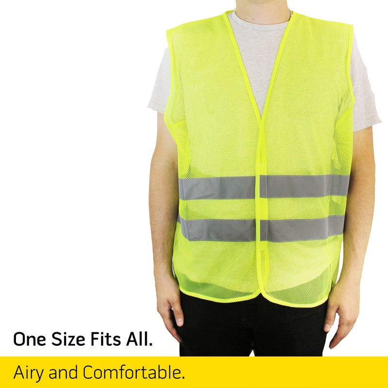 PeerBasics, 20 Pack, Yellow Reflective High Visibility Safety Vest, Hi Vis Silver Strip, Men Women, Work, Cycling, Runner, Construction (Mesh, 20)â€¦ - Image 3